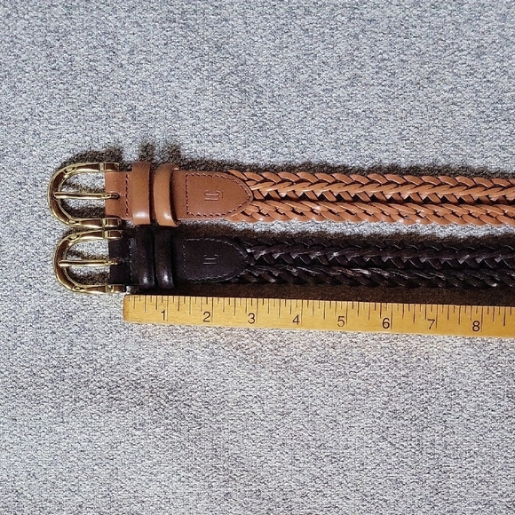L.C.I Vintage Braided 1999 Leather Belt Set - Chocolate Brown and Brown Size S - Picture 7 of 10